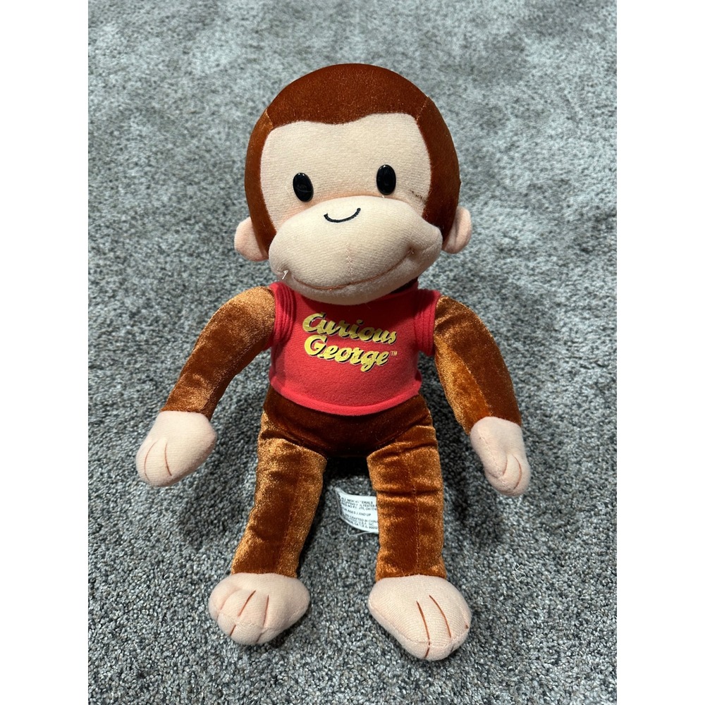 Curious George Plush Monkey Stuffed Animal Red Shirt Brown Monkey Toy